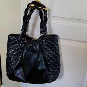 Black vegan hobo purse